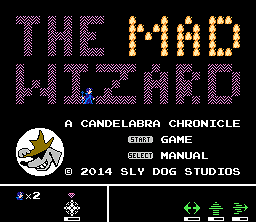The Mad Wizard:  A Candelabra Chronicle (Homebrew) — Title screen